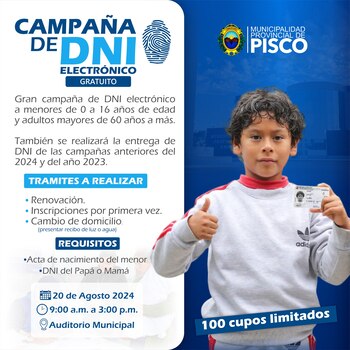 El municipio de Pisco lanzó