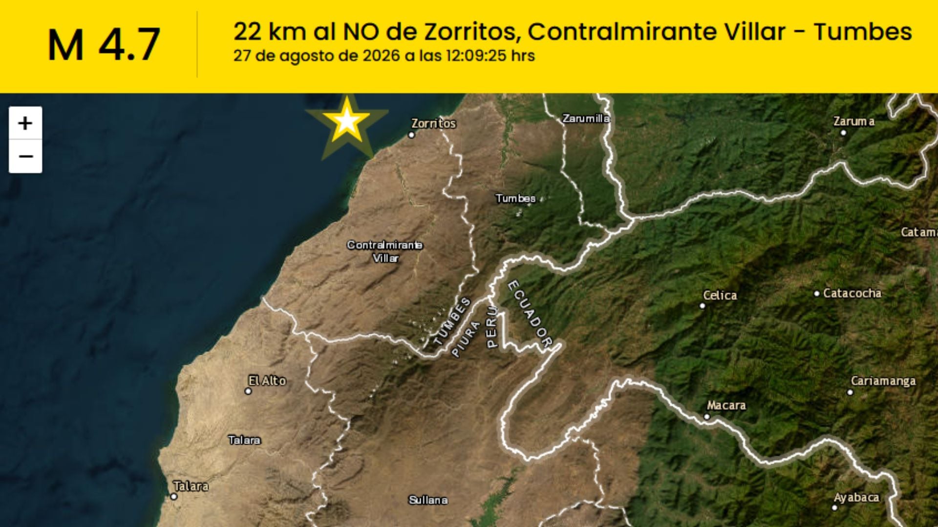 Sismo en Tumbes - IGP