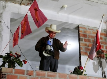 El candidato socialista Pedro Castillo