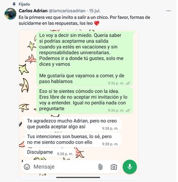 El chico compartió la respuesta