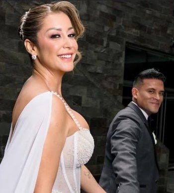 Pamela Franco sorprende con Leonard León luego del matrimonio de Christian Domínguez y Karla Tarazona. Captura: TikTok.