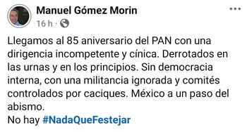 Gómez Morín criticó el manejo