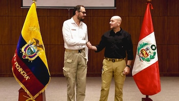 Los ministros de Defensa de Perú y Ecuador. (Ministerio de Defensa)