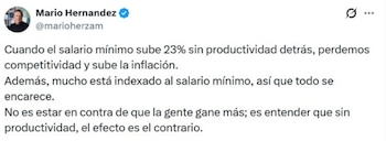 Mario Hernández advirtió que el