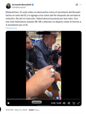 El ministro Armando Benedetti afirmó