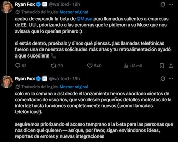 Ryan Fox, ingeniero de Meta, dio a conocer que Muse ahora podrá hacer llamadas a negocios de Estados Unidos.
