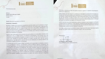 La carta de renuncia de