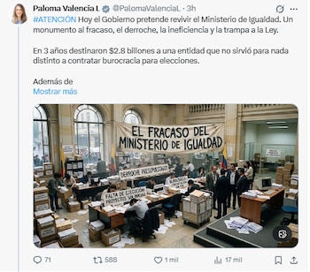 Según Valencia Fondo Paralelo desvió la mayor parte de los recursos y contrató a más de 4.600 personas - crédito @PalomaValenciaL/X