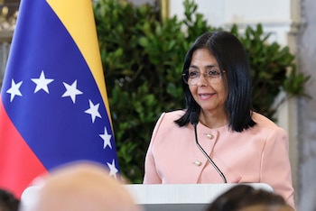 01/10/2025 CARACAS, Oct. 1, 2025 -- Venezuelan Vice President Delcy Rodriguez speaks at a meeting of the National Council for Sovereignty and Peace in Caracas, Venezuela, on Sept. 29, 2025. Venezuelan President Nicolas Maduro signed a decree on "State of External Commotion" in response to what the government described as foreign aggressions, Vice President Delcy Rodriguez said here Monday.
POLITICA
Europa Press/Contacto/Wei Neiruilaquanguodaibiaoda