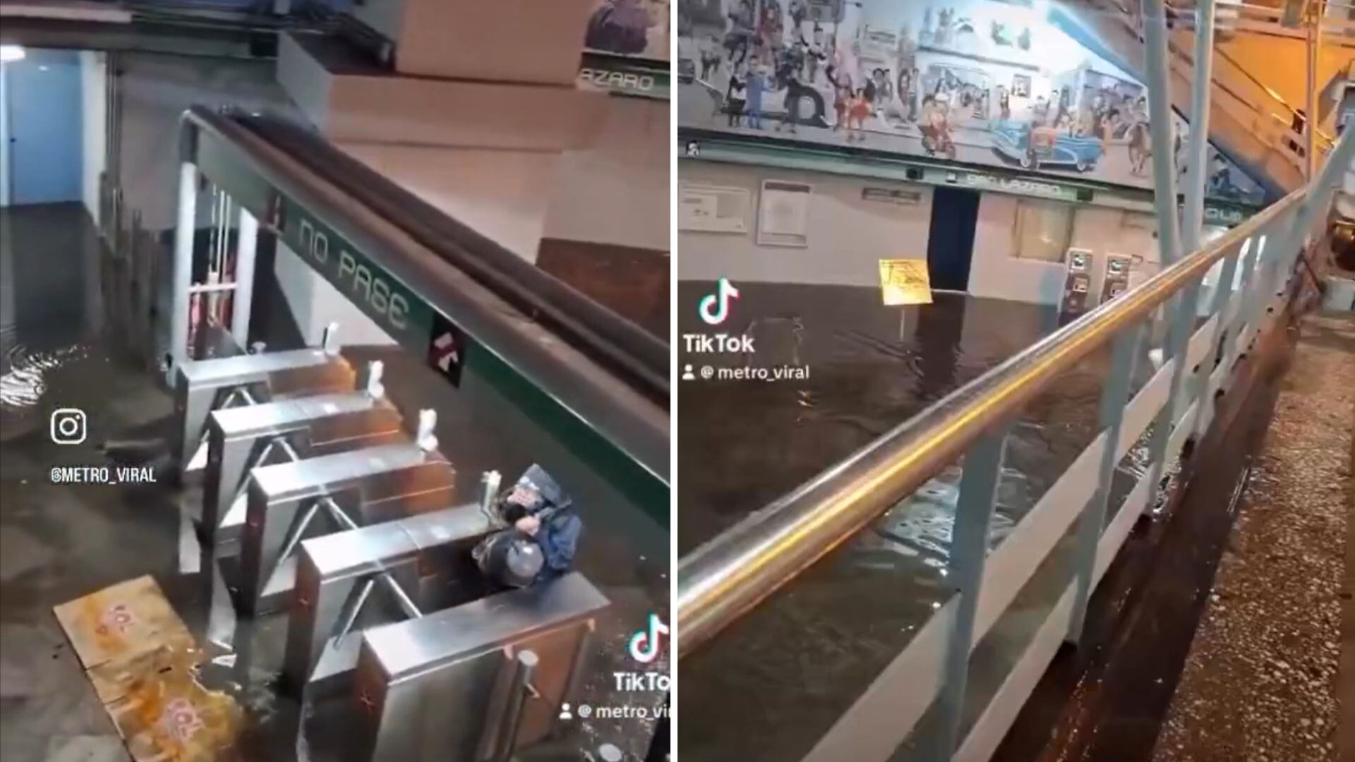 Así quedó la entrada a la estación San Lázaro de la Línea B (X/ @MetroViralMx)