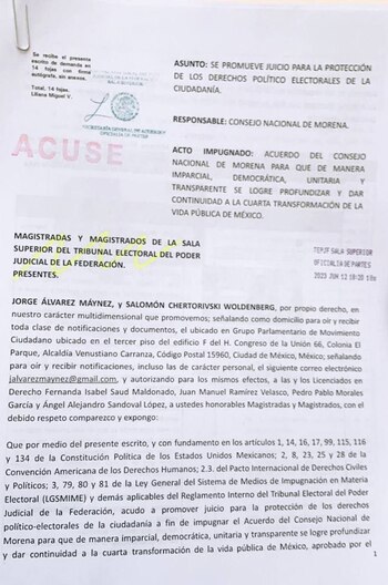 Movimiento Ciudadano presentó queja contra