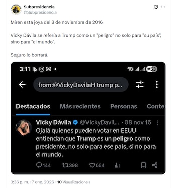 Vicky Dávila, que en 2016