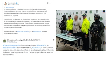 Durante el operativo, las autoridades incautaron dinero en efectivo, teléfonos, un computador y documentos - crédito DIJINPolicia/X - @AndresJRendonC/X