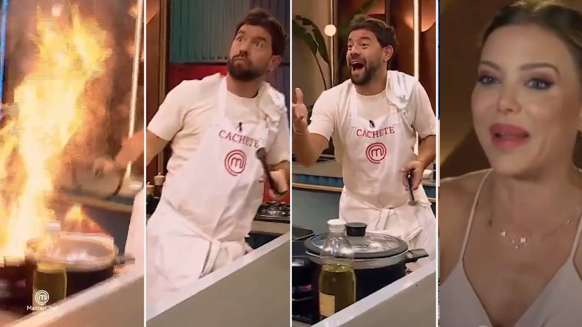 En programas anteriores, Cachete Sierra ya había sufrido accidentes en la cocina de MasterChef (Captura TV)