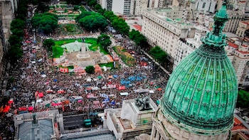 La multitud, desde el drone