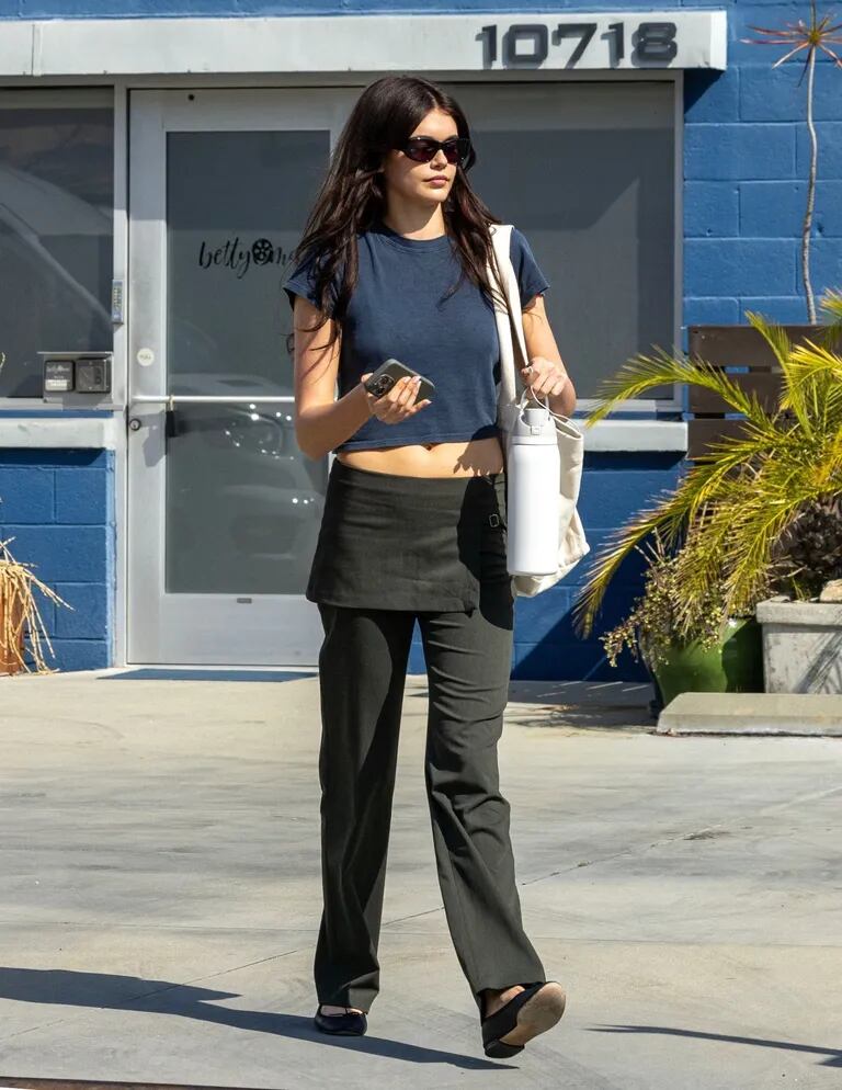 Kaia Gerber attends a Casting Session. (Backgrid)