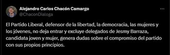 Alejandro Chacón, vicepresidente del partido,