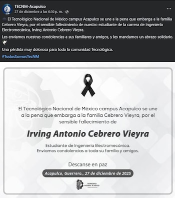 La escuela externó sus condolencias