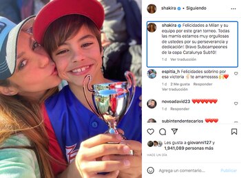 Shakira compartió emocionada el logro