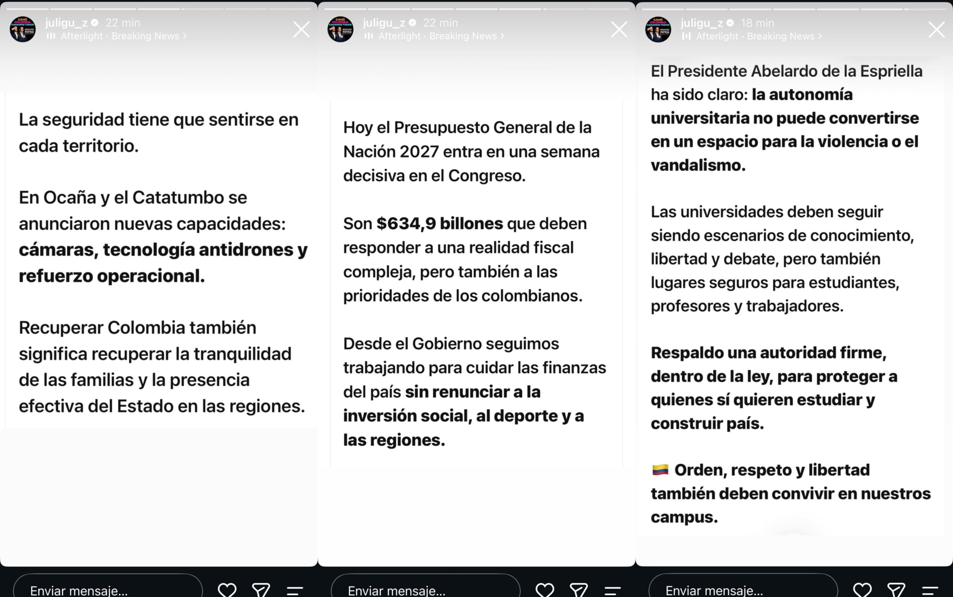 Post de Juliana Gutiérrez en Instagram sobre el recorte presupuestal al Deporte - crédito Instagram