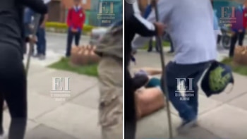 En video quedó la golpiza que le propinaron a un hombre que habría realizado tocamientos indebidos a una joven en Madrid, Cundinamarca