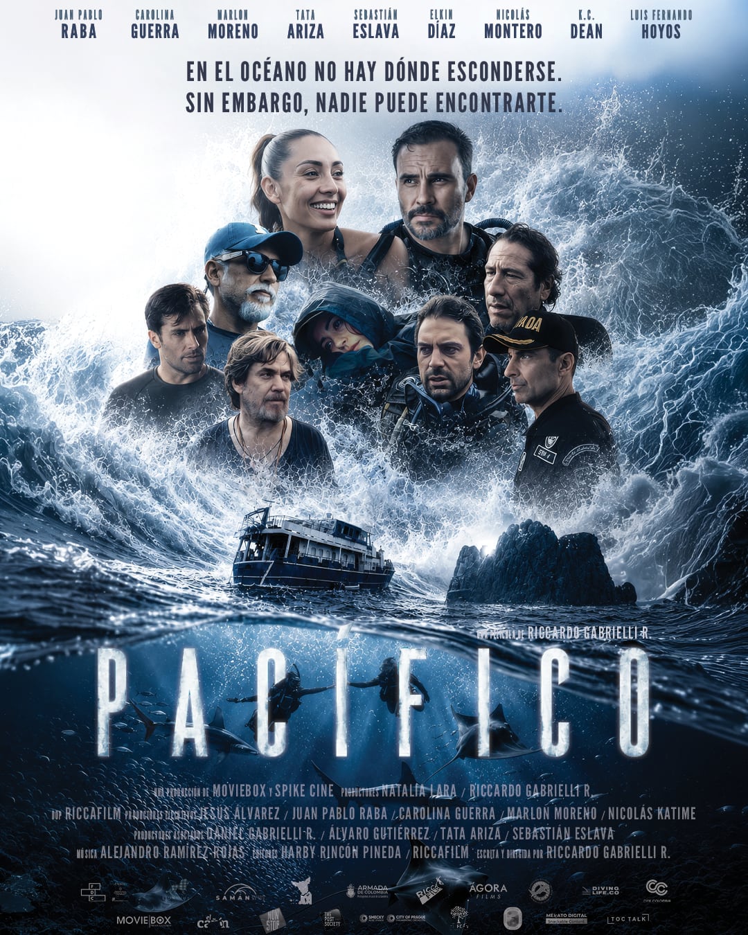 El rodaje de 'Pacífico' se realizó año y medio antes de su estreno en salas de cine y mantuvo al elenco y al equipo técnico 12 días a bordo de una embarcación - crédito cortesía Riccafilm