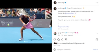 Tras su triunfo en Cincinnati, Emiliana Arango expresó su apoyo a Colombia por el terremoto del 10 de agosto - crédito @emiarango/Instagram