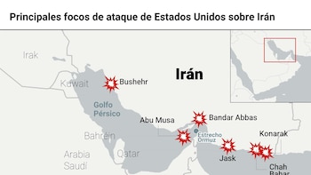 Mapa del conflicto en Irán