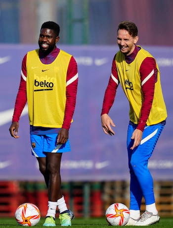 Los jugadores del FC Barcelona,