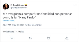 Rechazo por declaraciones de Nany