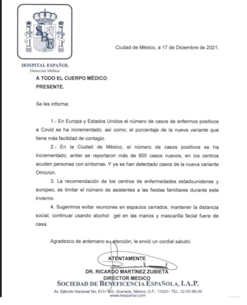 La dirección del nosocomio recordó