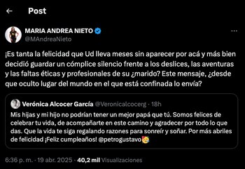 María Andrea Nieto también cuestionó