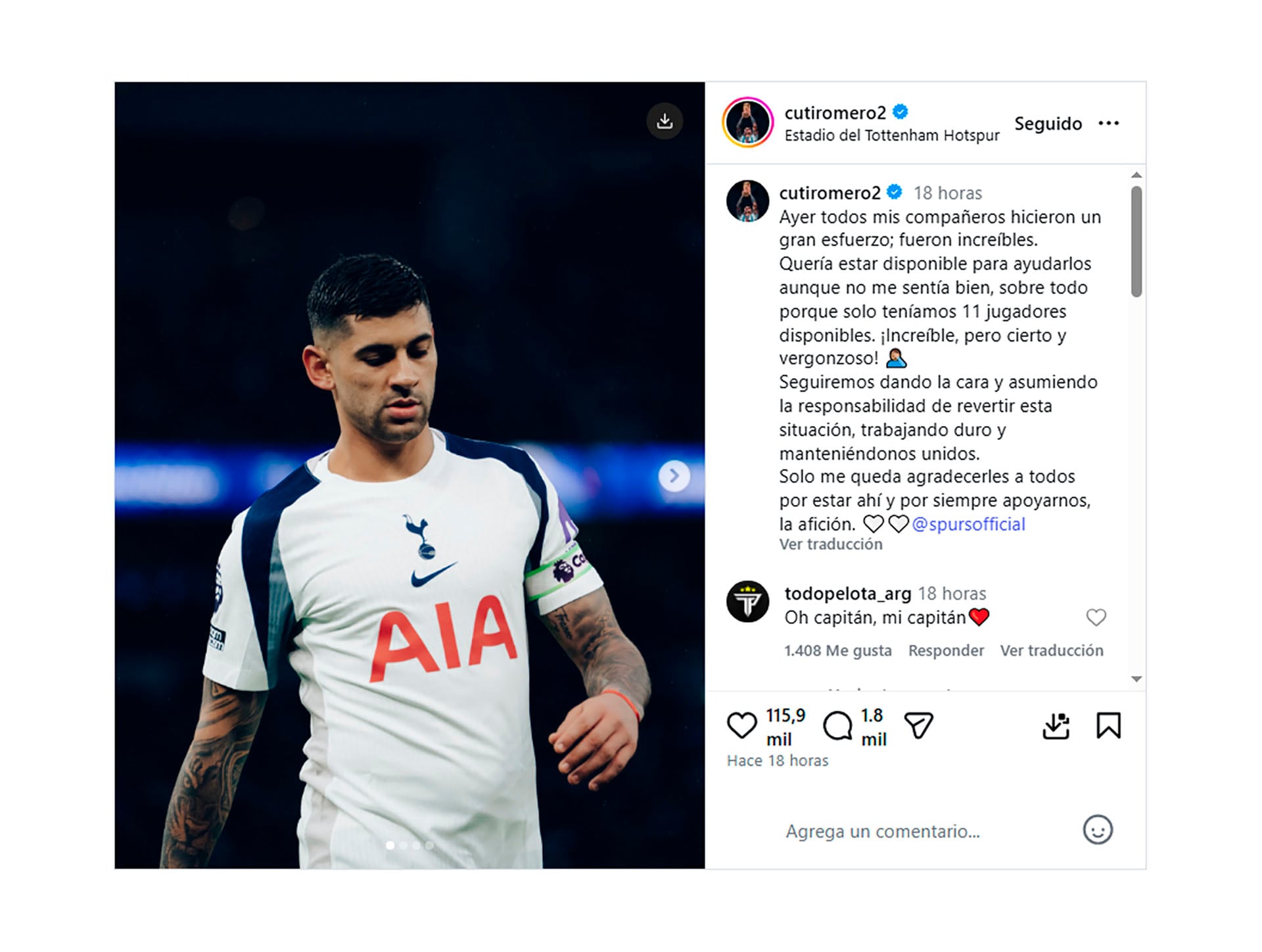 El posteo del Cuti Romero cargando contra la dirigencia