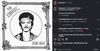 Bruno Mars dio a conocer