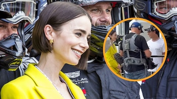 Lily Collins lleva “Emily en París” al GP de Mónaco y comparte set con Checo Pérez