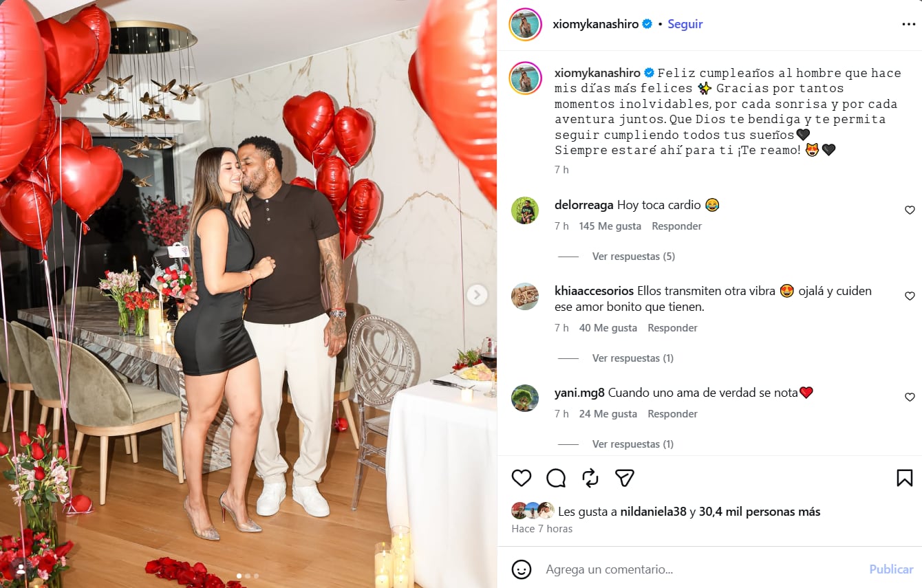 Xiomy Kanashiro compartió una fotografía junto a Jefferson Farfán durante la cena que organizó para celebrar el cumpleaños número 42 del exfutbolista peruano.