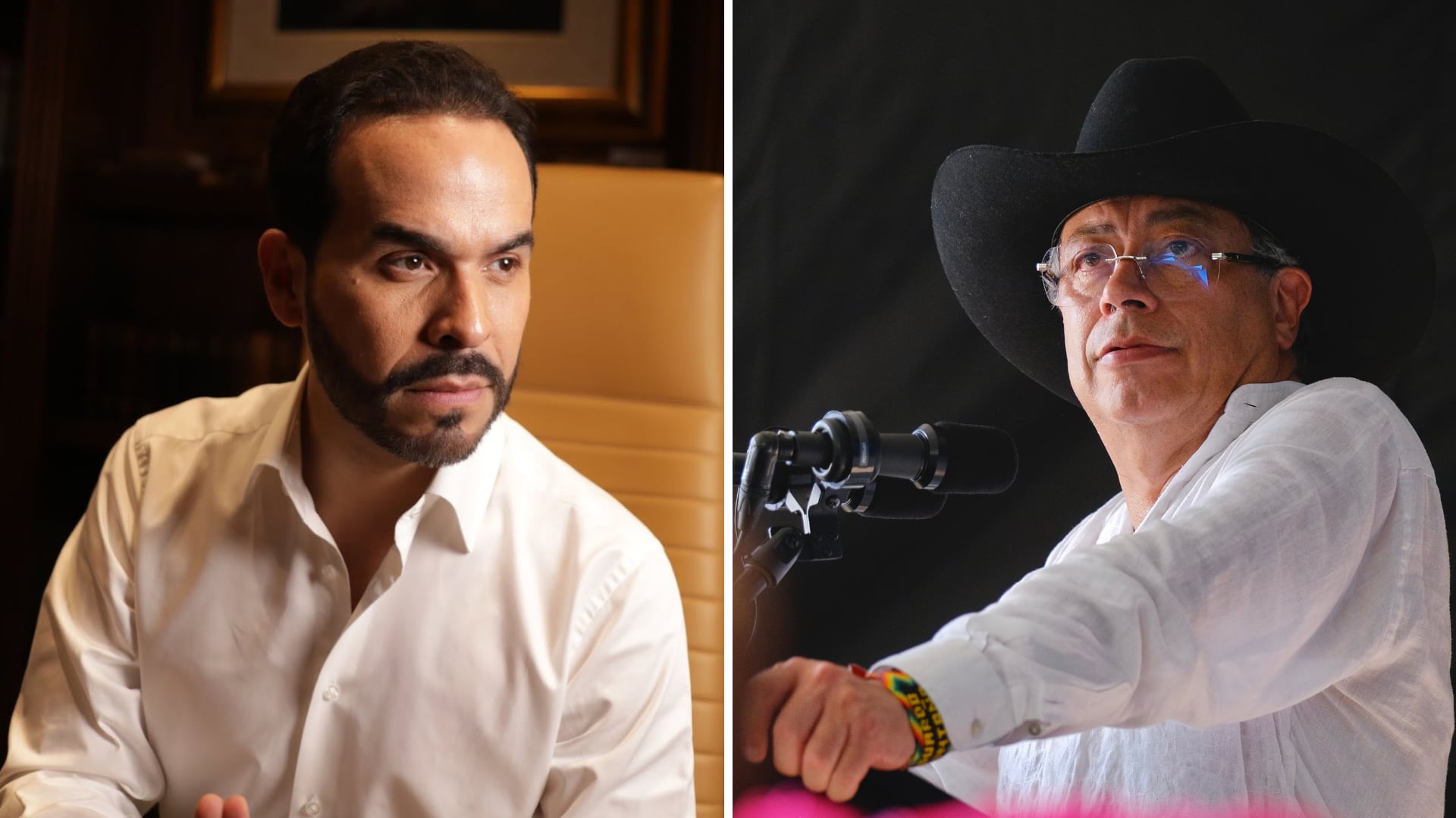 El presidente Gustavo Petro y el candidato Abelardo de la Espriella están en el centro del debate político por las denuncias sobre presuntas interceptaciones ilegales. - crédito @delaespriella_style/Instagram - Presidencia