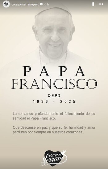 Corazón Serrano lamenta la muerte