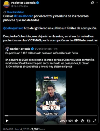 Movimiento Pacientes Colombia denuncia crisis