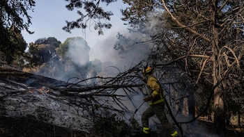 El incendio de la sierra oeste de Madrid se ha mantenido sin reproducciones durante toda la noche