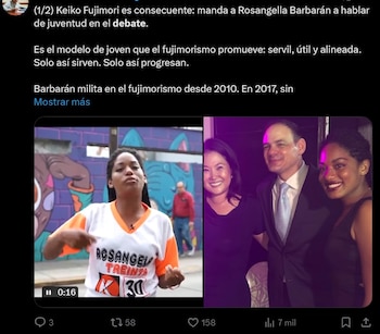 Memes invaden X tras enfrentamiento entre Rosangella Barbarán y Ernesto Zunini. Captura: x.