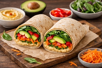 Los wraps de hummus y