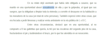 Fragmento del expediente del caso Ferro: violencia de género extrema