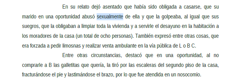 Fragmento del expediente del caso Ferro: violencia de género extrema