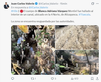Vista de un área rural con un camino de tierra, vegetación densa y un canal. Se observa una zona resguardada por autoridades y restos de vegetación