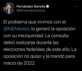 Noroña sostuvo que la