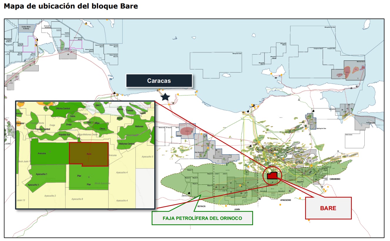El bloque Bare, en la Faja Petrolífera del Orinoco, reúne 15.700 millones de barriles de petróleo original in situ y más de 700 millones de barriles de producción histórica - crédito GeoPark