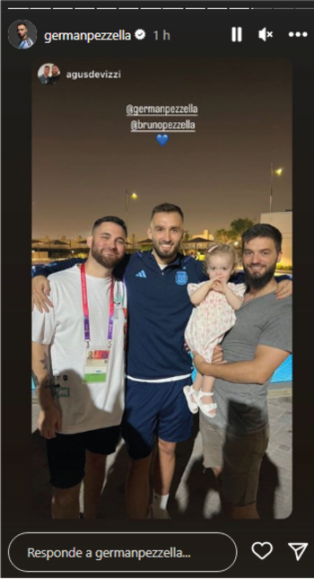 Germán Pezzella también fue acompañado