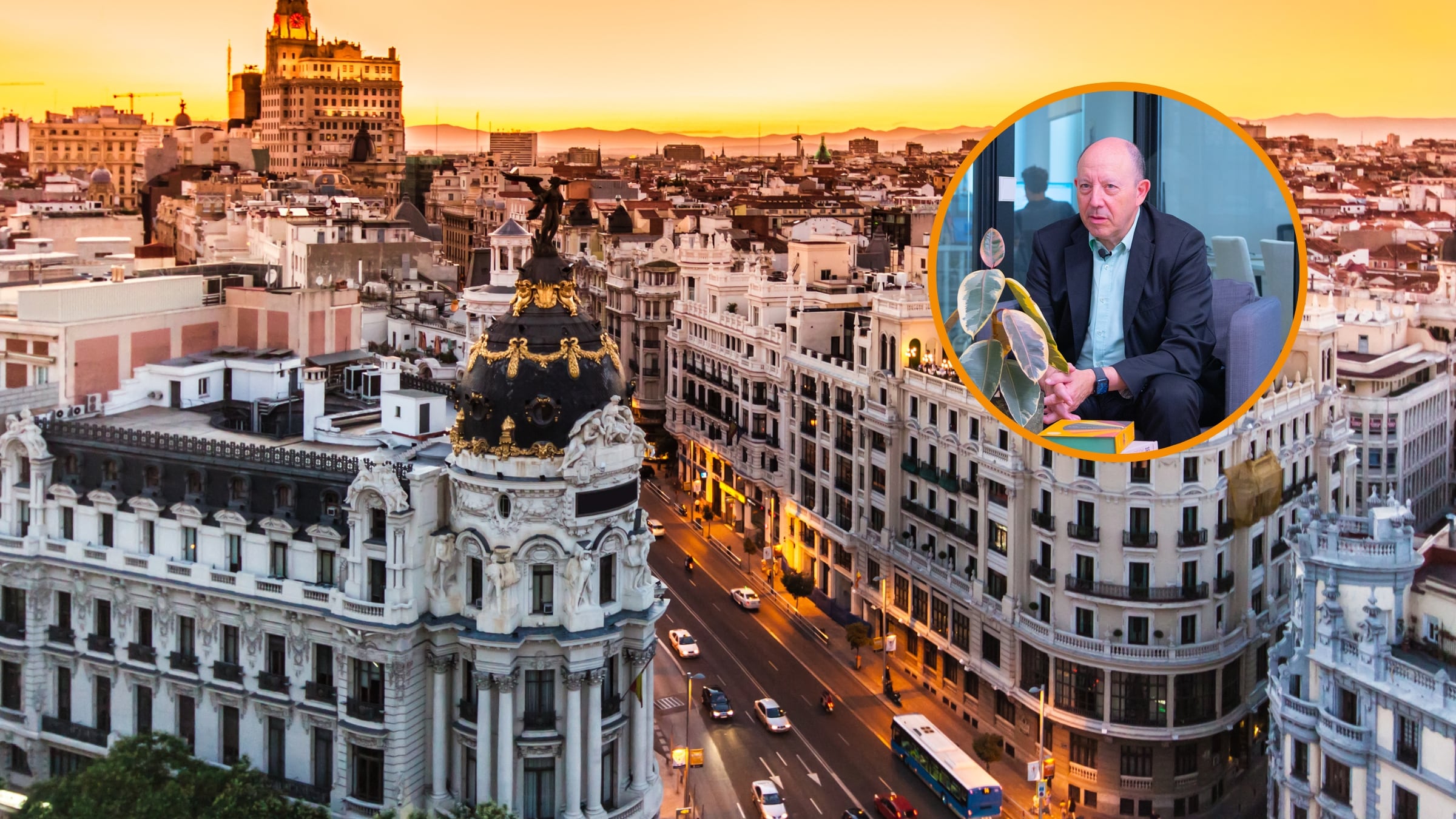 Gonzalo Bernardos sostiene que el mercado de alto standing empieza a frenarse en grandes capitales como Madrid, Barcelona y Valencia. (Montaje Infobae con imagen de Canva)