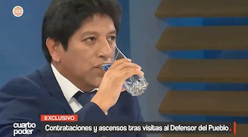 Josué Gutiérrez es cuestionado por presunto favoritismo en la Defensoría: contrataciones y ascensos tras visitas a su despacho. Captura: Cuarto Poder.